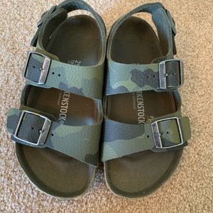 Birkenstock Green Faux Leather Sandals